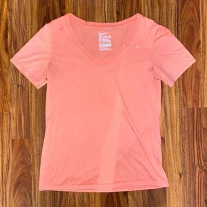 Nike Dri-Fit Pastel Orange V-Neck Tee